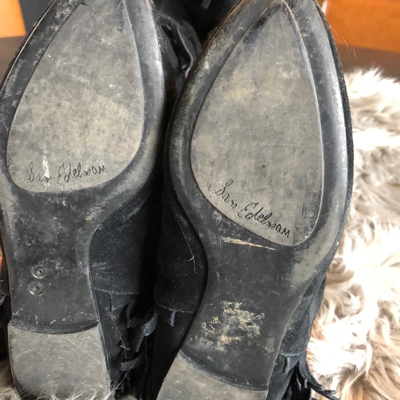 SAM EDELMAN black fringe over the knee boots sz 6 - Picture 6 of 6